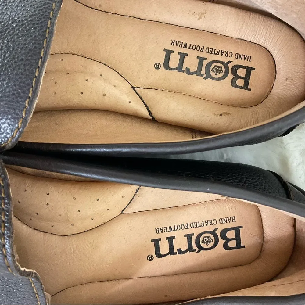 NEW BORN Brown Andes Leather Penny Driving Shoes Loafers Size 11